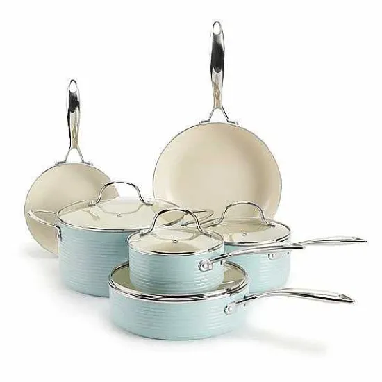 Online Food Network Farmstead 10-Pc. Nonstick Ceramic Cookware Set Cookware & Bakeware