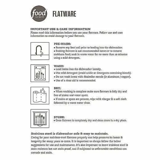 Sale Food Network 45-Piece Eucalyptus Flatware Set Flatware
