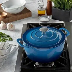 New Food Network 5-Qt. Enameled Cast-Iron Dutch Oven Cookware & Bakeware