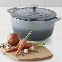 Best Food Network 7-Qt. Ombre Enameled Cast-Iron Dutch Oven Cookware & Bakeware
