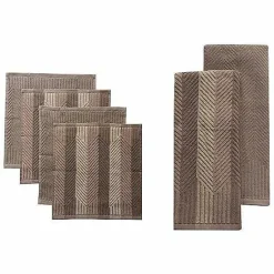 Discount Food Network Striped Kitchen Towel & Dishcloth Multi-Pack Kitchen Linens